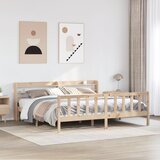 vidaXL Posteljni okvir brez vzmetnice 200x200 cm trdna borovina Cene