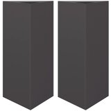  Vrtne sadilice 2 kom crna trokutasta 40x34,5x75 cm čelične | shoptok.hr