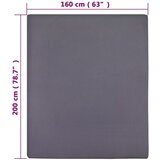  Plahte s gumicom od žerseja 2 kom antracit 160 x 200 cm pamučne | shoptok.hr