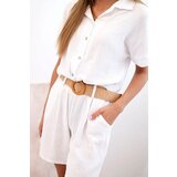 Kesi Women's muslin set with tied shirt and belted shorts white | ePonuda.com