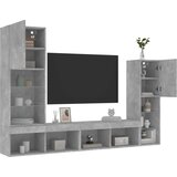 vidaXL Komplet TV omaric LED 4-delni betonsko siv inženirski les | Shoptok.si