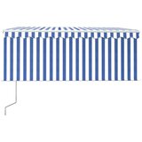  Automatska tenda s roletom i senzorom LED 3x2 5 m plavo-bijela | shoptok.hr
