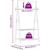 vidaXL Stojalo za oblačila s policami 96x45,5x150,5 cm bambus | Shoptok.si