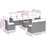  9-dijelni set vrtnih sofa od poliratana s jastucima sivi | shoptok.hr