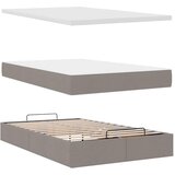  Otomanski okvir kreveta s madraca smeđesivi 120x200cm tkanine | shoptok.hr