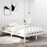 Maison Chic Posteljni okvir - Dvoposteljna postelja - Zakonska postelja bel iz trdnega lesa 135x190 cm-J10116, (21770260) | Shoptok.si