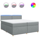  Krevet s oprugama i madracem svjetlosivi 200 x 200cm od tkanine | shoptok.hr