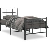 Metalni okvir kreveta uzglavlje i podnožje crni 80x200 cm | shoptok.hr