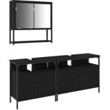  Set namještaja za kupaonicu Zidne 3 pcs Crna Konstruirano drvo | shoptok.hr