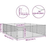 vidaXL Vanjski kavez za pse s vratima 3x4x1 m od pocinčanog čelika | shoptok.hr