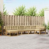 Set vanjskih sofa 7 kom. Bijela i bež Smeđa 406 x 168,5 x 73 cm | shoptok.hr