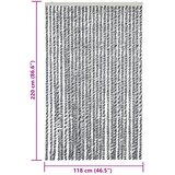  Zastor protiv muha sivi i crno-bijeli 118 x 220 cm od šenila | Eponuda.ba