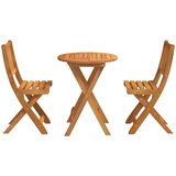 Bistro set 3 pcs Prirodna nafta Čvrsto drvo akacije | Eponuda.com