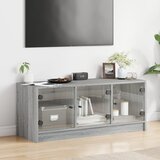 TV ormarić sa staklenim vratima siva boja hrasta 102x37x42 cm | shoptok.hr