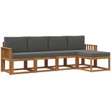  Set vanjskih sofa 5 pcs Prirodna i antracit Čvrsto drvo akacije | Eponuda.com