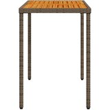 Vrtna miza z leseno akacijevo ploščo siva 115x54x74 cm PE ratan | Shoptok.si