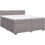  Krevet s oprugama i madracem smeđesivi 200x200 cm od tkanine | shoptok.hr