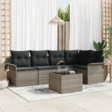 vidaXL set 5 delni vrtni kavč z blazinami črn poli ratan | Shoptok.si