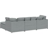  Modularna sofa s podnožjem i jastucima, tkanina, svijetlo siva | shoptok.hr