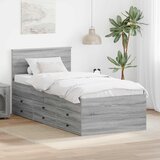  Krevet na dan Siva Sonoma i crna 100 x 200 cm Konstruirano drvo | shoptok.hr