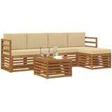  Set vanjskih sofa 6 kom. Prirodna i bež Bijela 59 x 59 x 37 cm | shoptok.hr