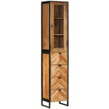 vidaXL Kupaonski ormarić 40x27x190 cm željezo i masivno bagremovo drvo | shoptok.hr
