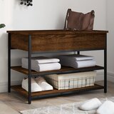 vidaXL Klop za čevlje rjavi hrast 70x42,5x50 cm inženirski les | Shoptok.si