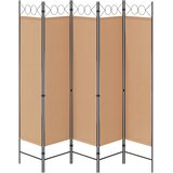  5-Panelni Pregrađivač Bež 200 x 180 cm Tkanina | shoptok.hr
