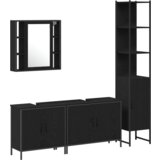 vidaXL 4-delni set kopalniške opreme iz črnega inženirskega lesa | Shoptok.si