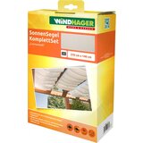 Windhager Sončno jadro, napenjanje z vrmi - kompleten set - Krem bela | Shoptok.si