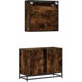  2-dijelni set kupaonskog namještaja dimljena boja hrasta drveni | shoptok.hr