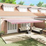  Skrovita tenda Crvena i bijela 600 × 350 cm Poliester i metal | shoptok.hr