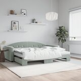  Dnevni krevet na razvlačenje svjetlosivi 90 x 200 cm baršunasti | shoptok.hr