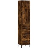 Maison Chic Visoka omara - Komoda - Predalnik dimljeni hrast 34,5x34x180 cm inženirski les, (21722688) Cene