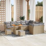  Set vrtnih sofa s jastučićima 12 kom bež poliratan akacija | shoptok.hr