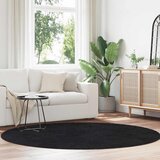 vidaXL Čupavi tepih s visokim vlaknima crni 200x200 cm poliester | shoptok.hr