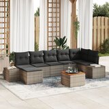 vidaXL set vrtnih sofa od 8 dijelova s jastucima siva poli ratan akacija Cijene