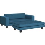vidaXL Otroški kavč s stolčkom za noge moder 100x50x30 cm žamet | Shoptok.si