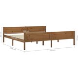  Posteljni okvir trdna borovina medeno rjav 200x200 cm | Shoptok.si