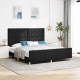  Krevetna konstrukcija s uzglavljem Crna 180 x 200 cm tkanina | shoptok.hr