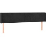 The Living Store vzglavje z ušesi črno 183x16x78/88 cm žamet - vzglavje, (21418847) | Shoptok.si