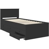  Krevet na dan s ladicama Crna 75 x 190 cm Konstruirano drvo | shoptok.hr