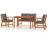  4-dijelni vrtni blagovaonski set s jastucima od bagremovog drva | shoptok.hr