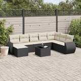 vidaXL 9-dijelni set vrtnih sofa s jastucima crni od poliratana | shoptok.hr