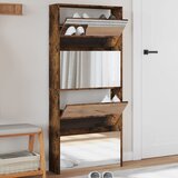  The Living Store Omarica za čevlje z ogledalom 4-nadstropna hrast 63x17x134 cm - Omarica Za Čevlje, (21442352) Cene