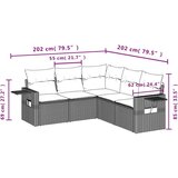  5-dijelni set vrtnih sofa s jastucima poliratan smeđi | shoptok.hr