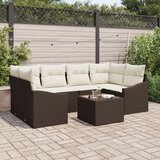 vidaXL 7-dijelni vrtni sofa set s jastučićima smeđa poli ratan Cijene