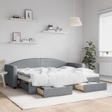  Dnevni krevet na razvlačenje svjetlosivi 80 x 200 cm od tkanine | shoptok.hr