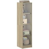 vidaXL Visoka komoda sa staklenim vratima boja hrasta 35 x 37 x 142 cm | shoptok.hr