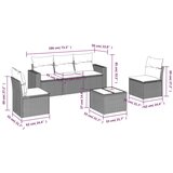  6-dijelni set vrtnih sofa s jastucima bež od poliratana | shoptok.hr